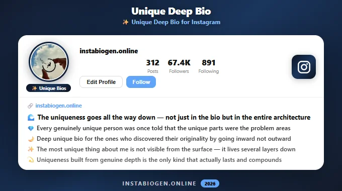 Unique Deep Bio for Instagram